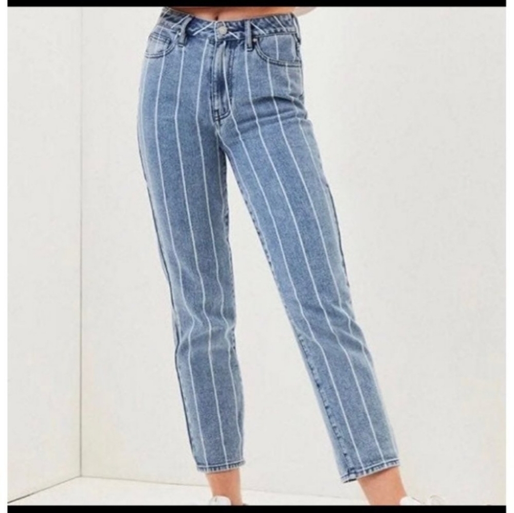 PacSun| "Mom Jeans" window pane striped cropped 26 straight​‎